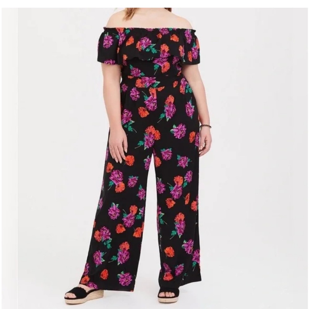 14. Torrid Black Jumpsuit with Floral Accents